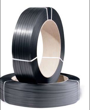 PP-Band für Umreifungsmaschinen, 9 mm x 4000 lfm., Stärke: 63 µ,  Farbe: schwarz