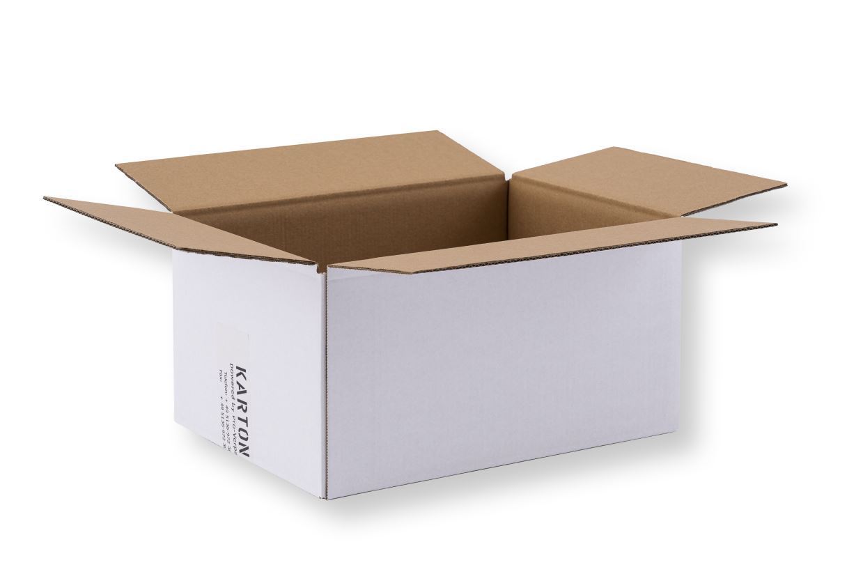 Karton 1,50€/Stk Faltkarton 10 Stück 2-wellig weiß 370x212x230mm Versandkarton 