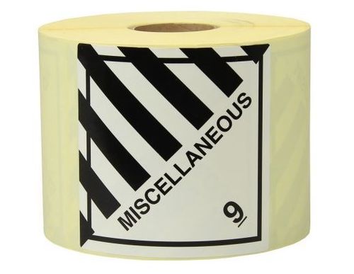 Gefahrgut-Etiketten, 100 x 100 mm, Aufdruck/Symbol, "Miscellaneous", Kl. 9