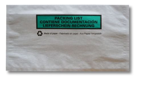 Begleitpapiertaschen aus Kraftpapier, DIN-Lang, mit Balkendruck