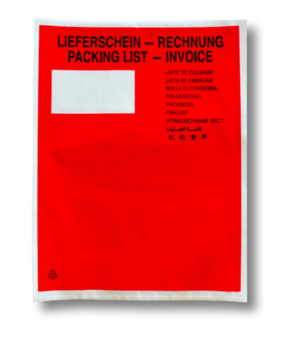 Begleitpapiertasche, C4, 310x240 mm, bedruckt Lieferschein/Rechnung
